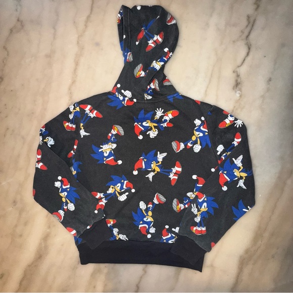 Sonic the Hedgehog charcoal Hoodie Sweater size 6/7 - Picture 3 of 6